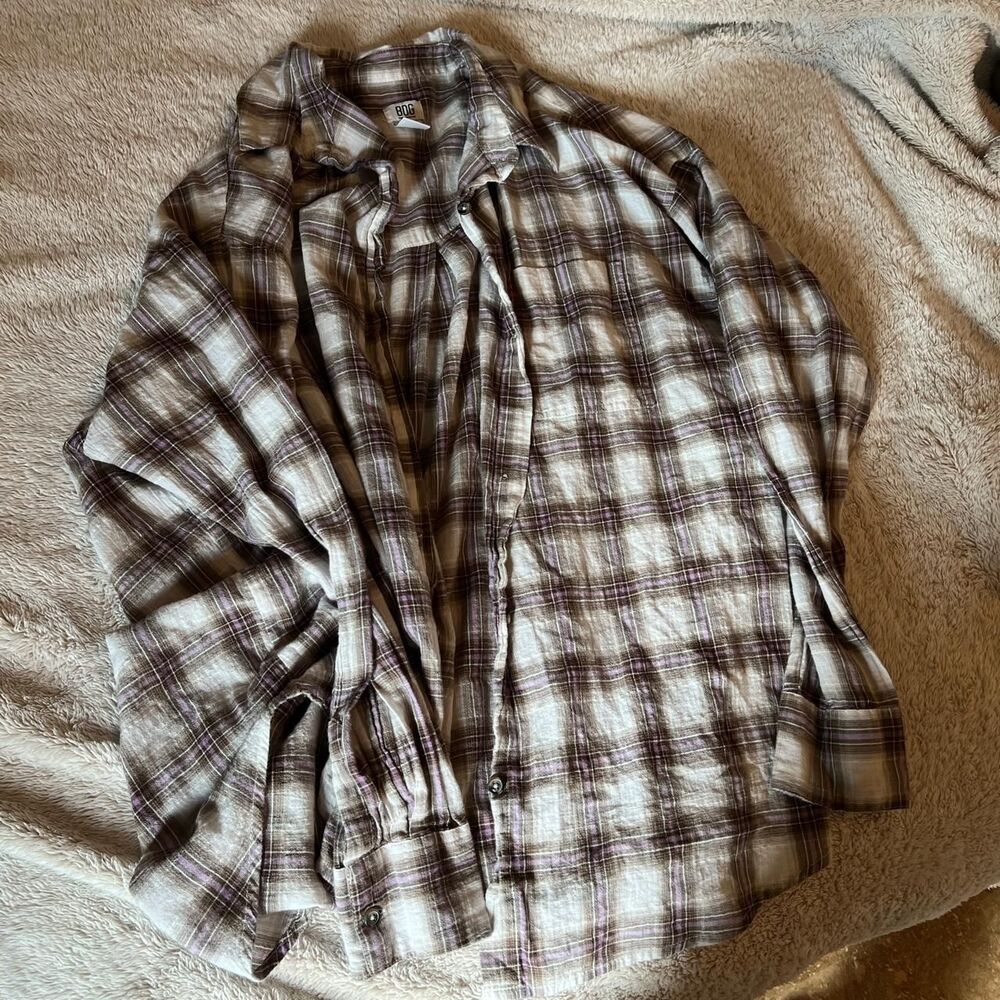 Urban Outfitters Women's Grey and Purple Shirt